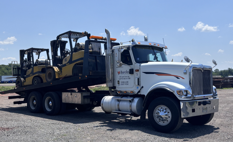 rental forklifts on a truck